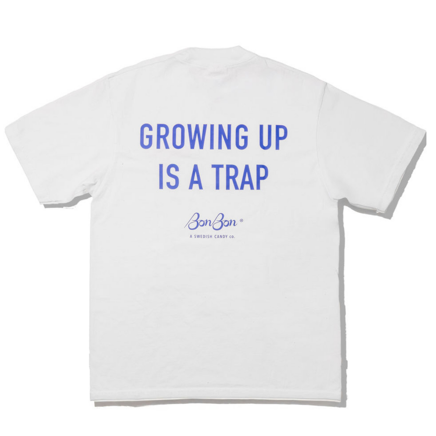 Growing Up Is a Trap Tee in White