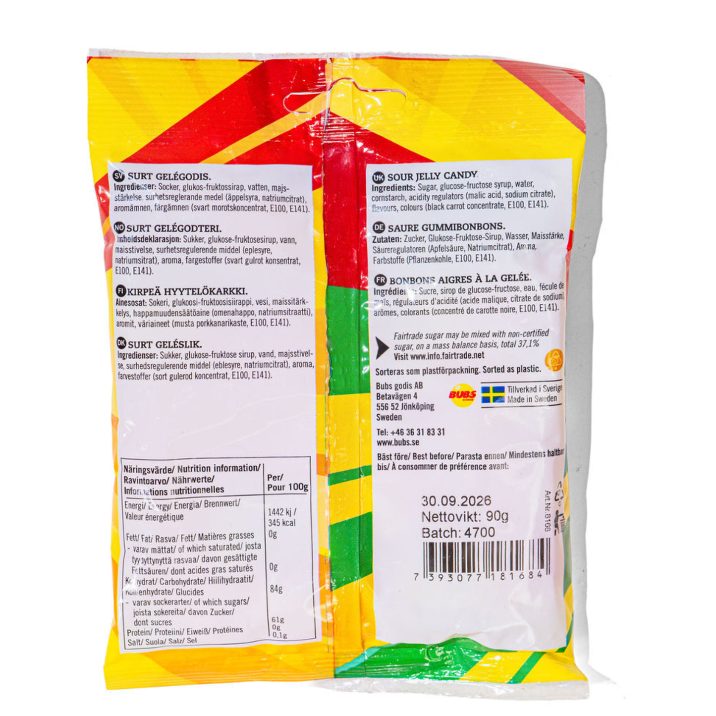 Sour Skulls BUBS Candy Bag