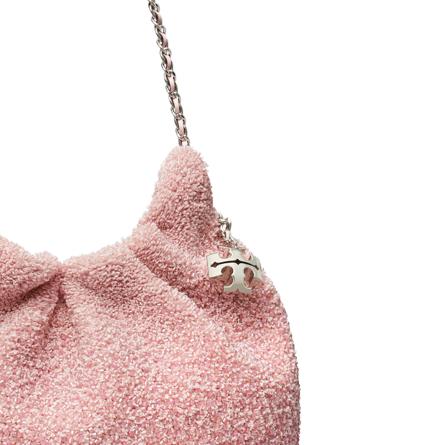 Mini Fleming Embellished Hobo Bag in Sugared Pink Raspberry