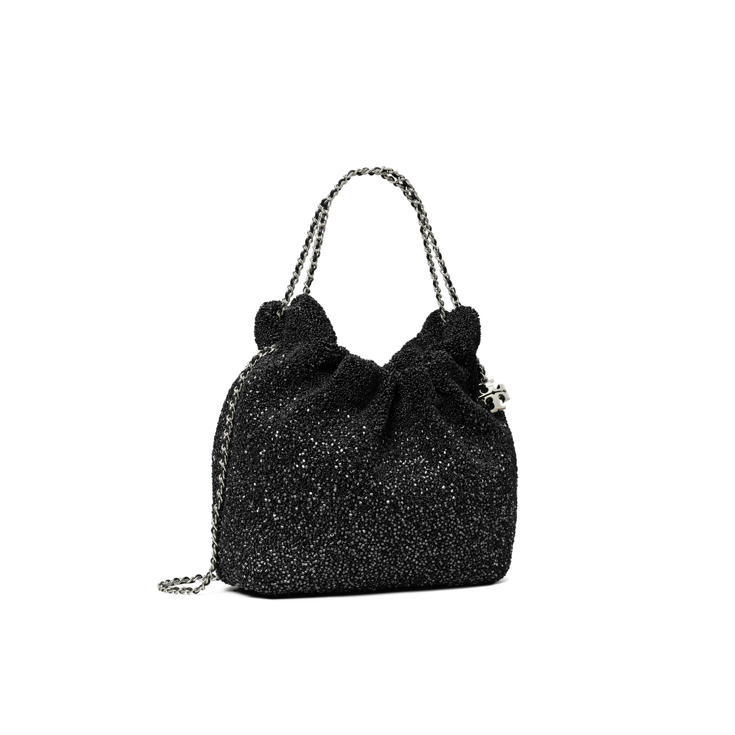 Mini Fleming Embellished Hobo Bag in Black Licorice