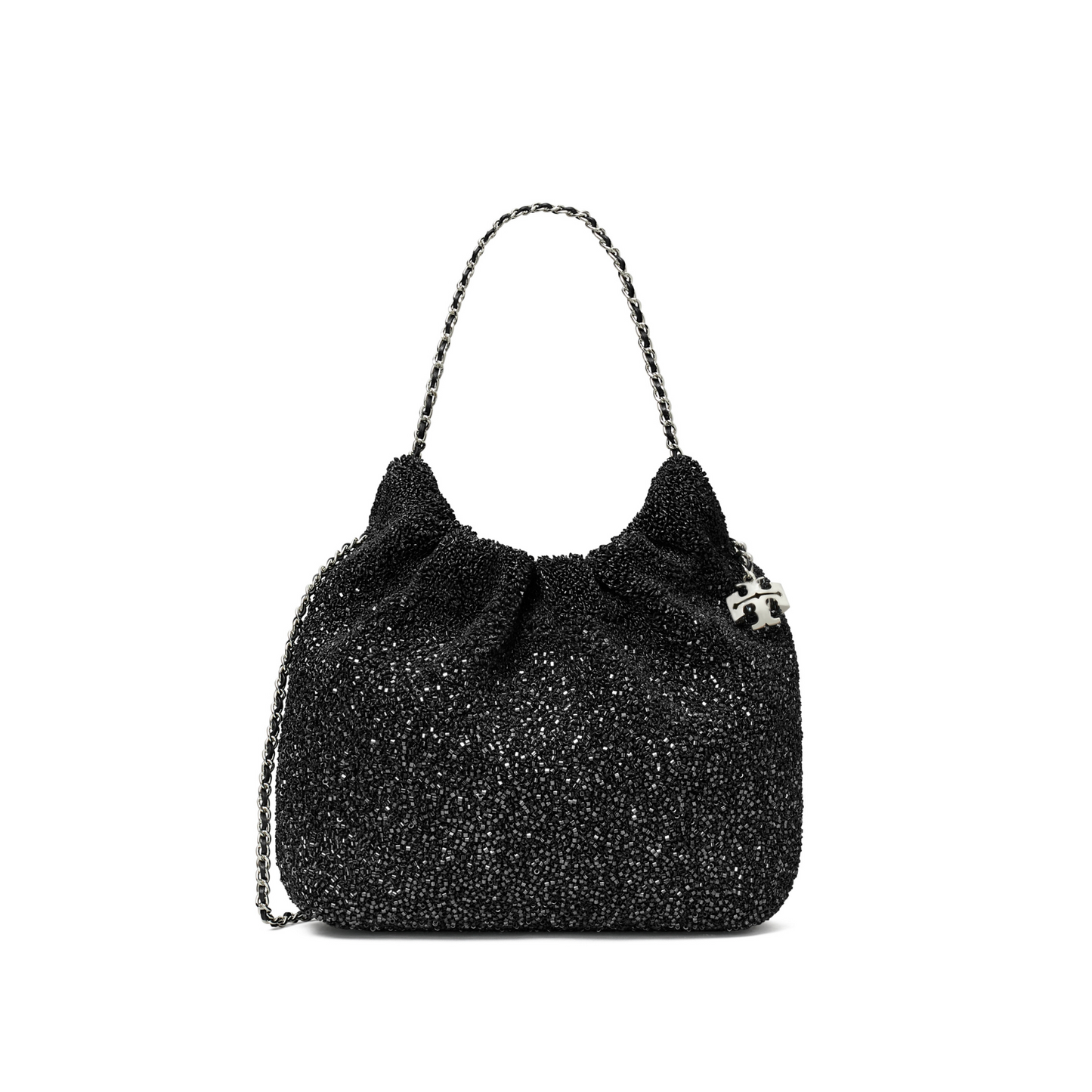 Mini Fleming Embellished Hobo Bag in Black Licorice