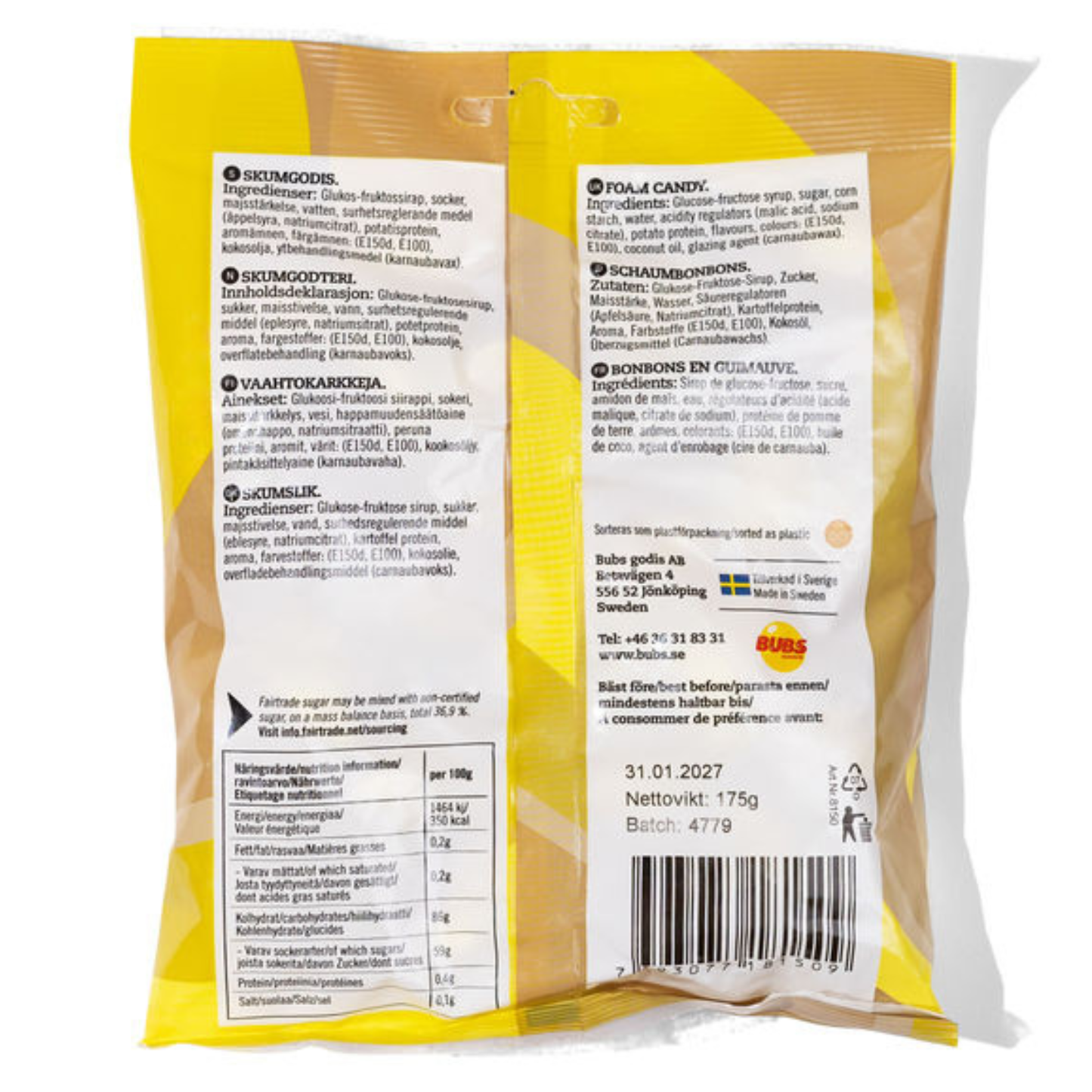 Banana BUBS Candy Bag - (Large 175g)