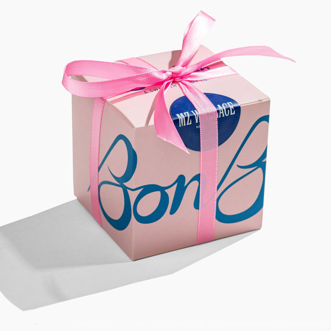 Classic pink BonBon box with custom sticker