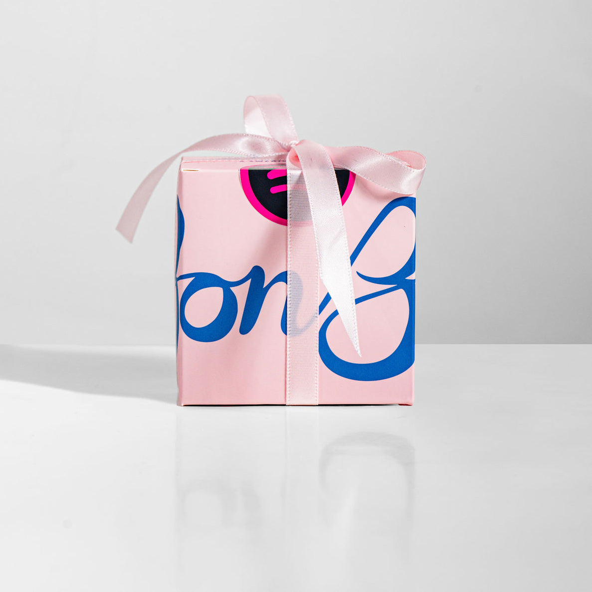 Classic pink BonBon box with custom sticker